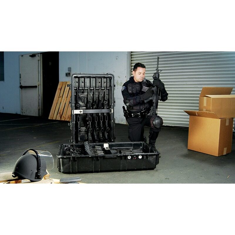 Pelican 1780HL Black Case with Hard Liner Tray for 12 s - Waterproof Wheeled Firearm Transport Case M4 M16 1780-007-110