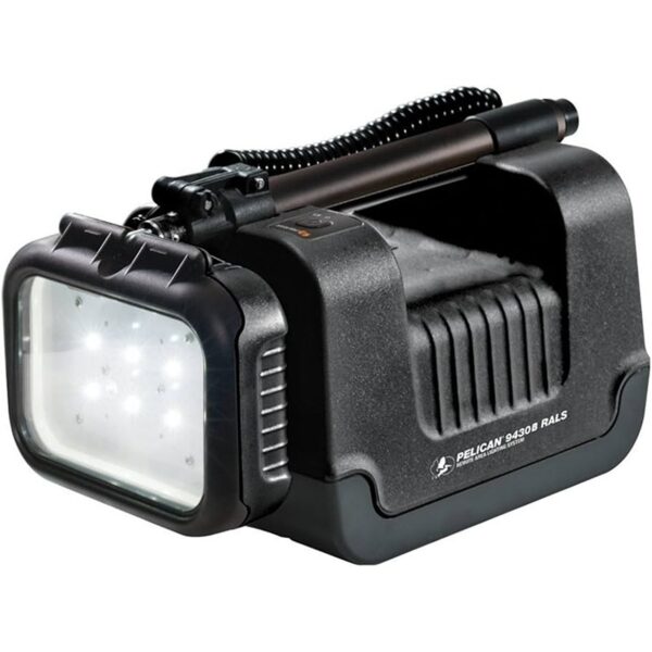 Pelican 9430 RALS Gen 3 Remote Area Lighting System 3000 Lumens 6 XML Head Black - Waterproof Portable LED Work Light 094300-0001-110