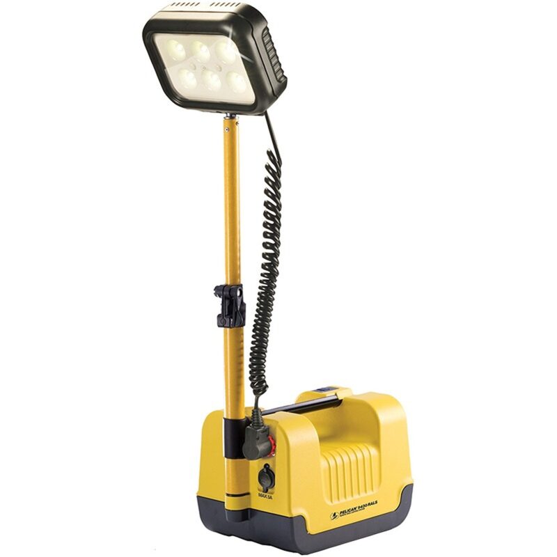 Pelican 9430 RALS Gen 3 Yellow Remote Area Lighting System 3000 Lumens 6 XML Head - Waterproof Portable LED Work Light 094300-0001-245