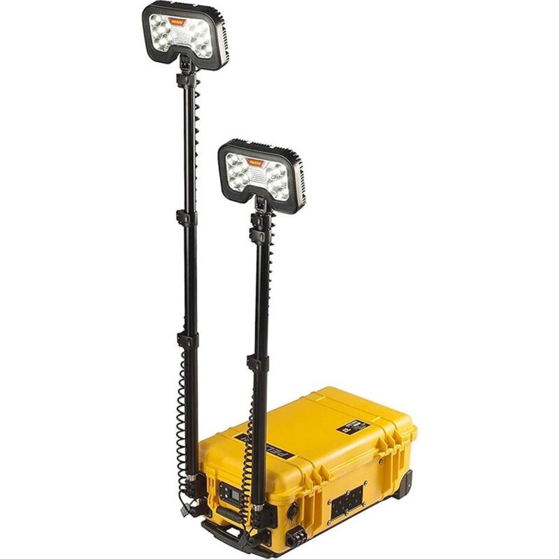 Pelican 9460 RALS Gen 3 Yellow Dual LED Heads Intelligent Control 12000 Lumens - Waterproof Dual Mast Remote Area Lighting System 094600-0002-245