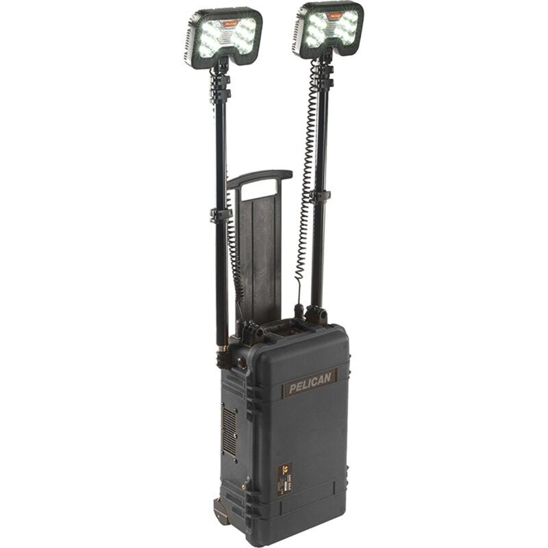 Pelican 9460M RALS Gen 3 Black Mobile Remote Area Lighting System 12000 Lumens Dual Heads - Waterproof Wheeled Intelligent Control Work Light 094600-0012-110