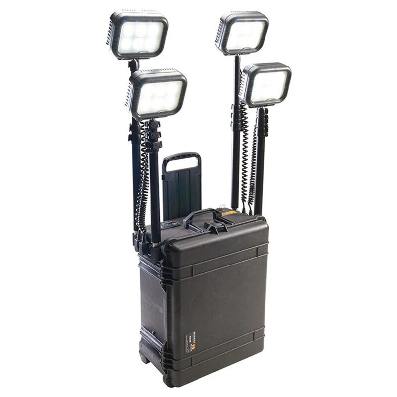 Pelican 9470 RALS Gen 3 Black Quad LED Heads Intelligent Control 24000 Lumens - Waterproof Quad Mast Remote Area Lighting System 094700-0002-110