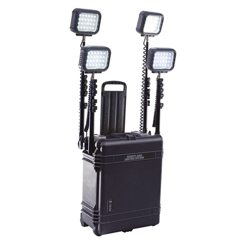 Pelican 9470M RALS Gen 3 Black Mobile Quad LED Heads 24000 Lumens - Waterproof Wheeled Intelligent Control Remote Area Lighting System 094700-0012-110