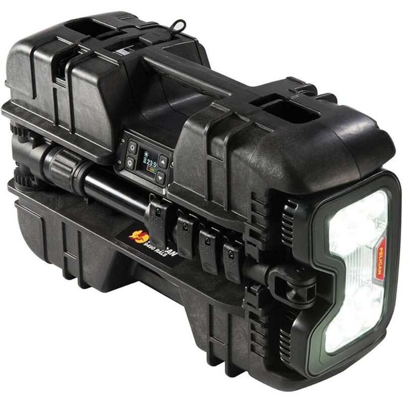 Pelican 9480 RALS Black Remote Area Lighting System 4000 Lumens Hot-Swappable Battery - Waterproof Extendable Mast LED Work Light 094800-0000-110