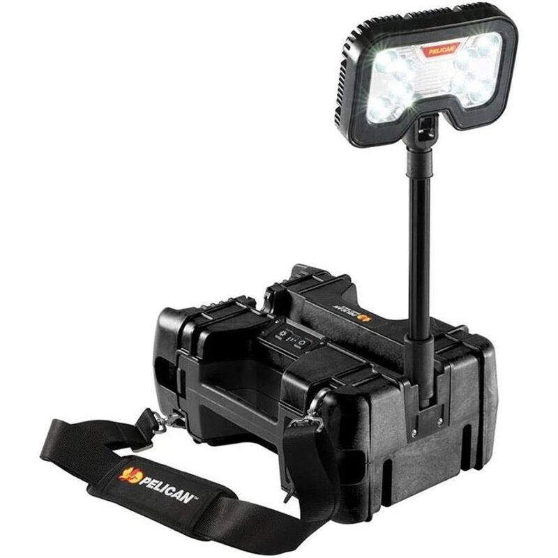 Pelican 9480 RALS Black Remote Area Lighting System 4000 Lumens Hot-Swappable Battery - Waterproof Extendable Mast LED Work Light 094800-0000-110