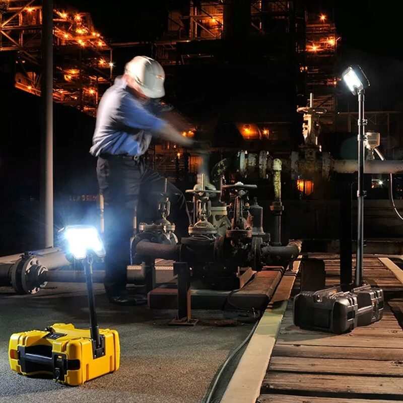 Pelican 9480 RALS Black Remote Area Lighting System 4000 Lumens Hot-Swappable Battery - Waterproof Extendable Mast LED Work Light 094800-0000-110