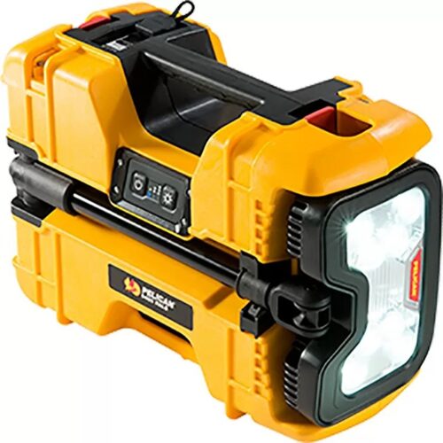 Pelican 9480 RALS Yellow Remote Area Lighting System 4000 Lumens Hot-Swappable Battery - Waterproof Extendable Mast LED Work Light 094800-0000-245