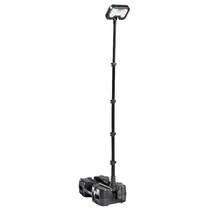 Pelican 9490 RALS Black Remote Area Lighting System 6000 Lumens Hot-Swappable Battery - Waterproof Extendable Mast LED Work Light 094900-0000-110