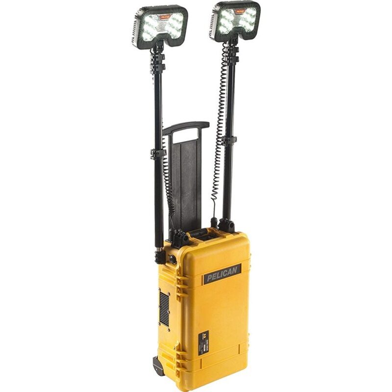 Pelican 9460 RALS Gen 3 Yellow International 220V/240V Dual LED Heads 12000 Lumens - Waterproof Dual Mast Remote Area Lighting System 094600-0002-245I