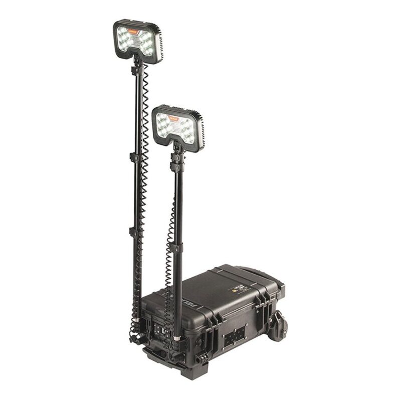 Pelican 9460M RALS Gen 3 Black International 220/240V Mobile Dual LED Heads 12000 Lumens - Waterproof Wheeled Intelligent Control Remote Area Lighting System 094600-0012-110I