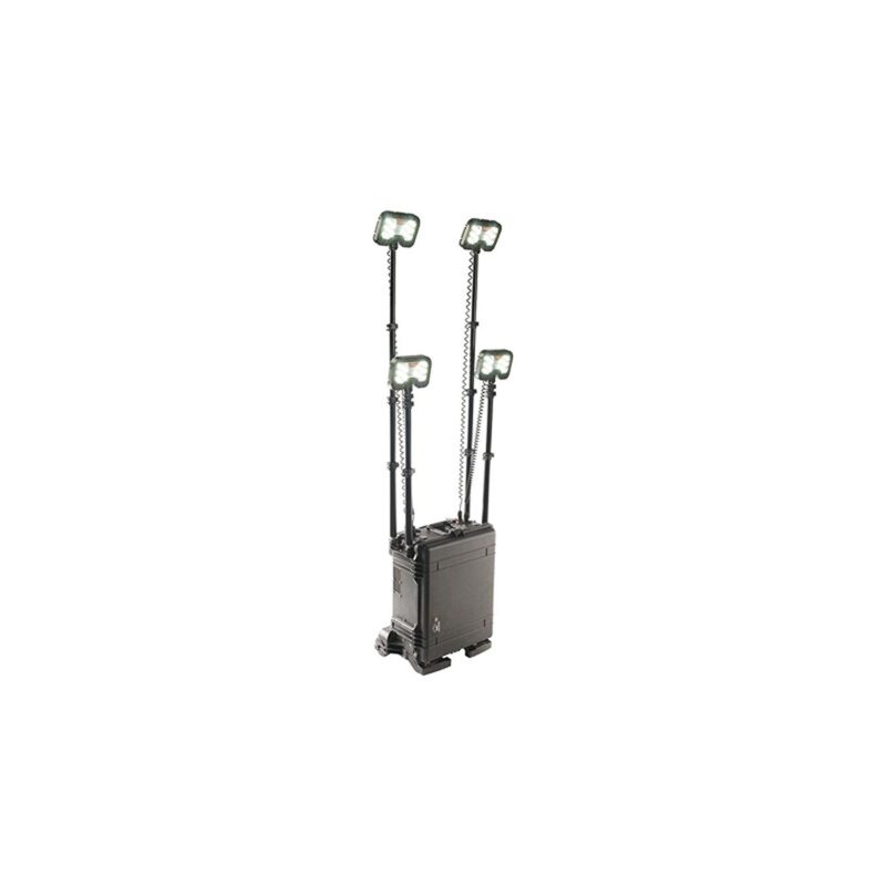 Pelican 9470 RALS Gen 3 Black International 220V/240V Quad LED Heads 24000 Lumens - Waterproof Quad Mast Remote Area Lighting System 094700-0002-110I