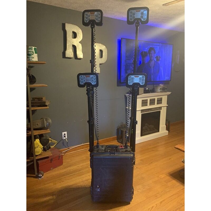 Pelican 9470 RALS Gen 3 Black International 220V/240V Quad LED Heads 24000 Lumens - Waterproof Quad Mast Remote Area Lighting System 094700-0002-110I