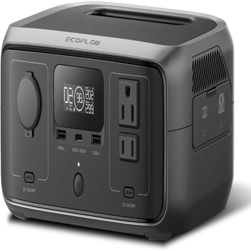EcoFlow RIVER 3 Portable Power Station 300W 245Wh | Ultra-Quiet UPS LiFePO4 Solar Generator