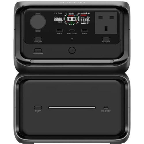 EcoFlow RIVER 3 Max Plus + EB600 Battery 858Wh 600W | Ultra-Quiet UPS Solar Generator
