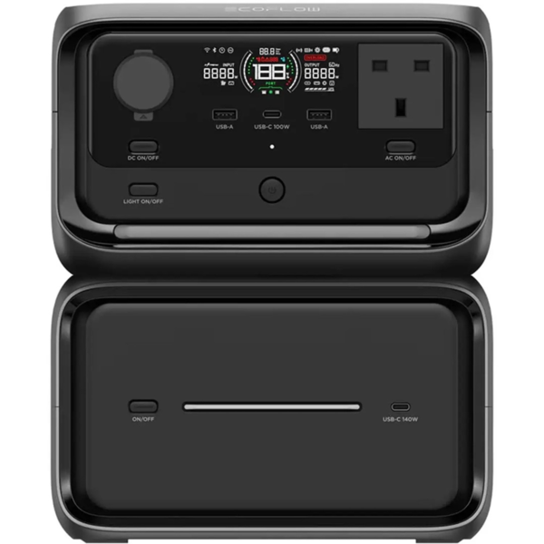 EcoFlow RIVER 3 Max Plus + EB600 Battery 858Wh 600W | Ultra-Quiet UPS Solar Generator