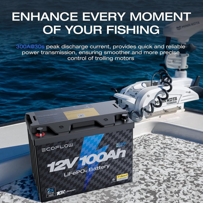 EcoFlow 12V 100Ah Lithium Battery | IP65 Waterproof LFP for RV & Off-Grid