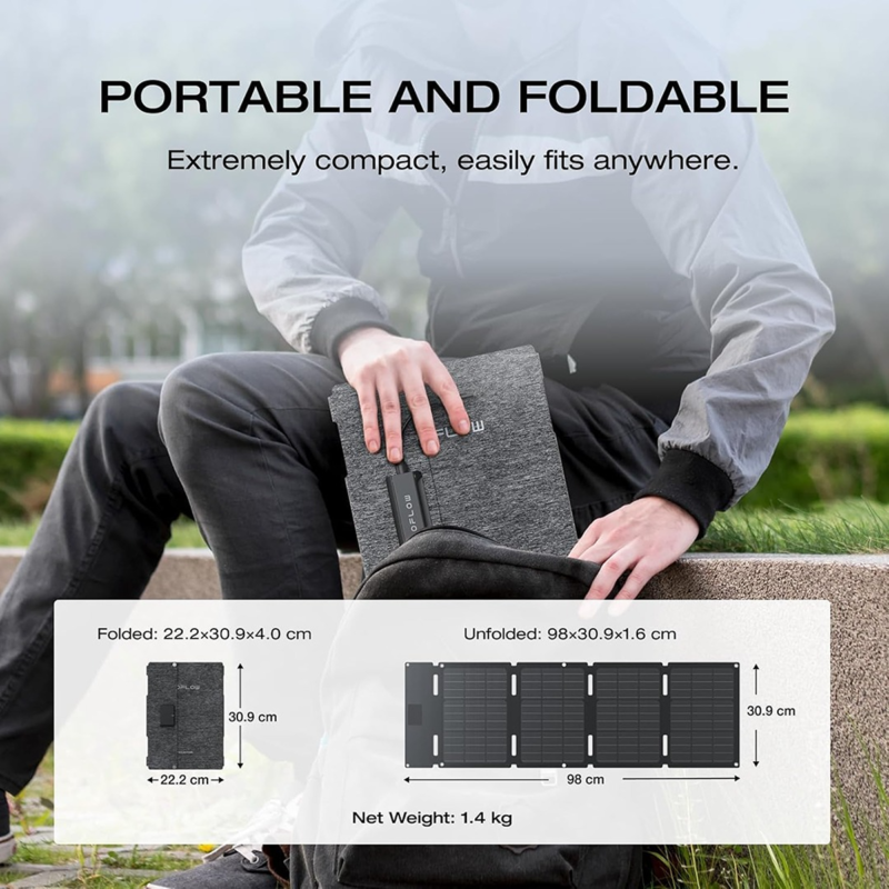 EcoFlow 45W Portable Solar Panel with USB-C | Ultra-Compact Foldable IP68 Charger