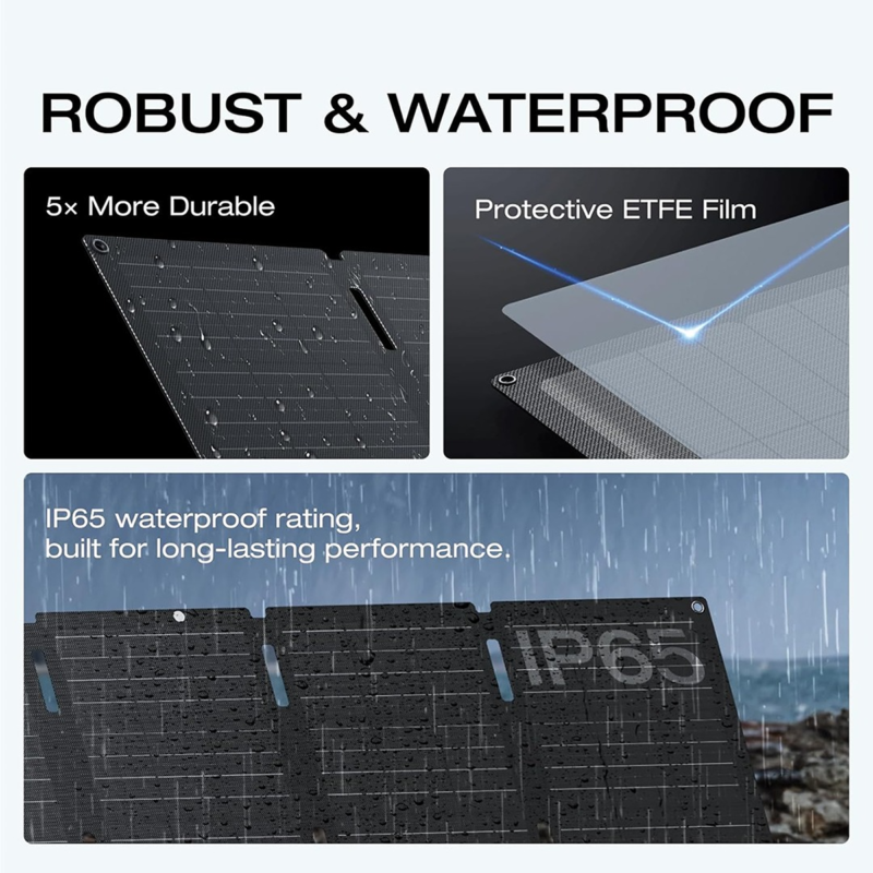 EcoFlow 60W Portable Solar Panel with USB-C | Compact Foldable TOPCon IP68 Charger
