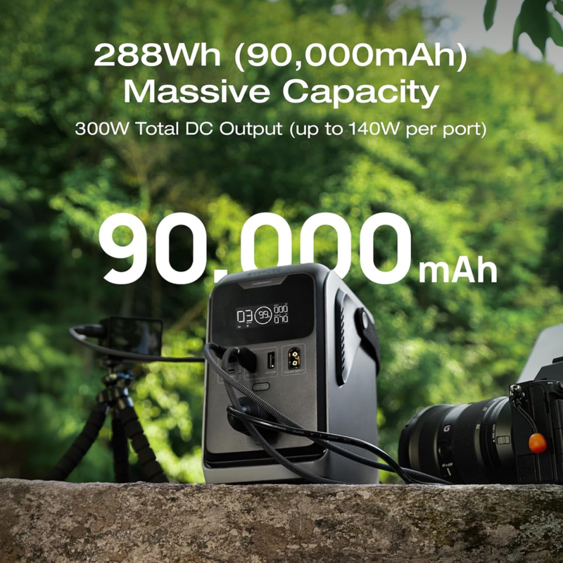 EcoFlow TRAIL 300 DC Portable Power Station 288Wh, 300W Pure DC Output, LiFePO4 Battery - EF-Trail 300