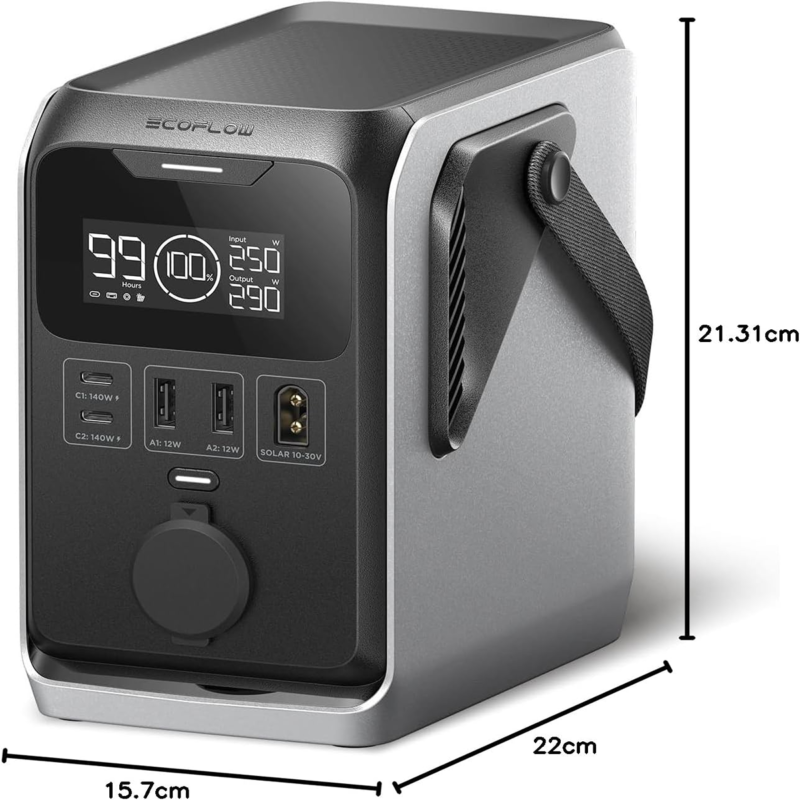 EcoFlow TRAIL 300 DC Portable Power Station 288Wh, 300W Pure DC Output, LiFePO4 Battery - EF-Trail 300