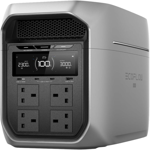 EcoFlow DELTA 3 Max Plus Portable Power Station 2048Wh, 3000W Output, LiFePO4 Battery, Solar Generator - EF-Delta3MaxPlus
