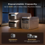 EcoFlow DELTA 3 Max Plus Smart Extra Battery 2048Wh, LiFePO4 Expansion Battery, 2kWh Backup Battery - EF-Delta3MaxPlu-EB