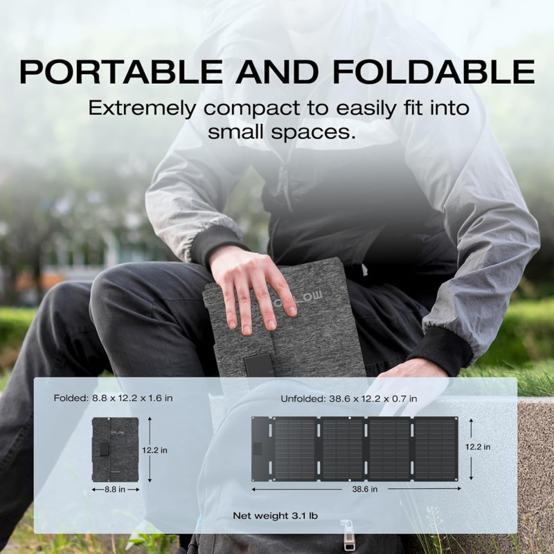 EcoFlow 45W Portable Solar Panel Type-C ? 45W Foldable Solar Charger with USB-C ? EF-Solarpanel-45W