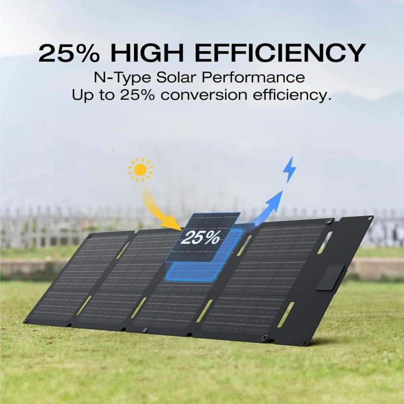 EcoFlow 60W Portable Solar Panel Type-C ? 60W Foldable Solar Charger with USB-C ? EF-Solarpanel-60W
