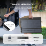 EcoFlow 220W Lightweight Portable Solar Panel ? Bifacial TOPCon Solar Panel with Built-in XT60 ? EF-SOLAR220