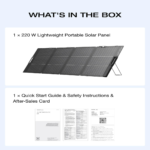 EcoFlow 220W Lightweight Portable Solar Panel ? Bifacial TOPCon Solar Panel with Built-in XT60 ? EF-SOLAR220