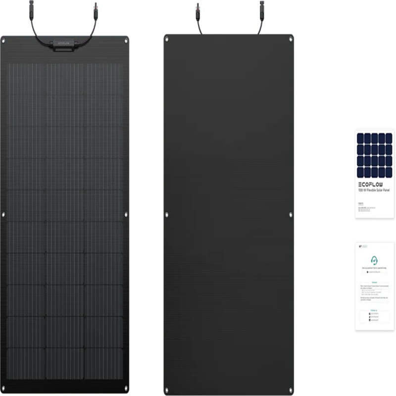EcoFlow 100W Flexible Solar Panel ? 23% High Efficiency, IP68 Waterproof, Lightweight & Flexible Solar Panel ? EF-SOLAR100