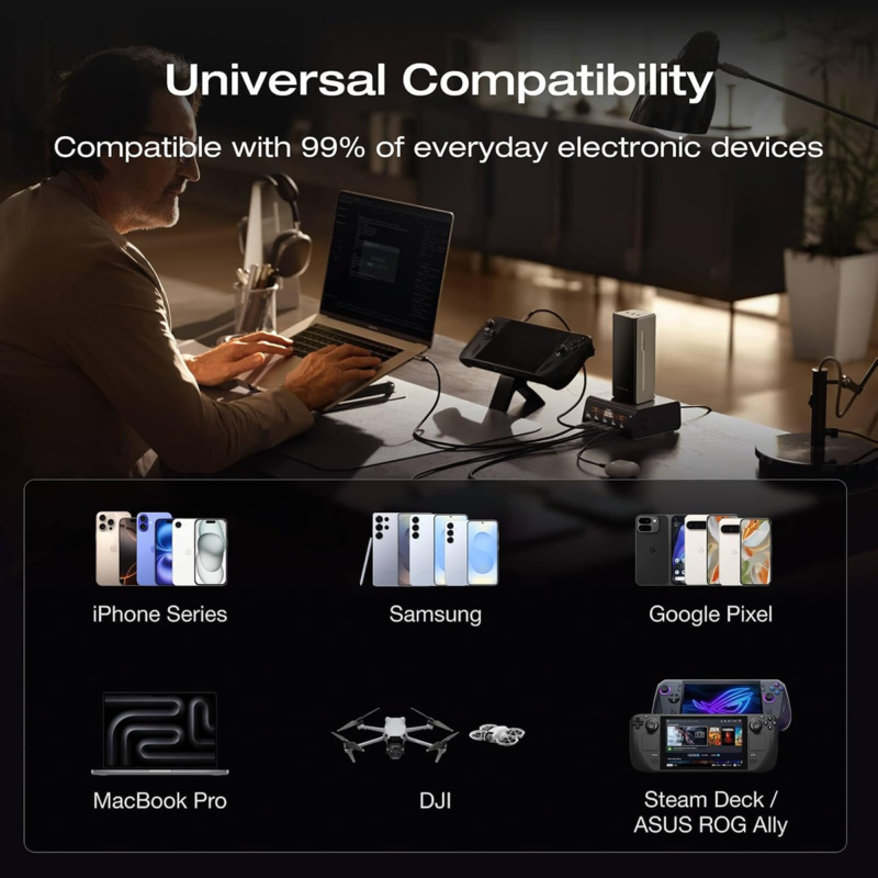 EcoFlow RAPID Pro Power Bank 20,000mAh 230W with 100W Built-in USB-C Cable ? Fast Charging Portable Power Bank ? EF-RAPIDPRO20K