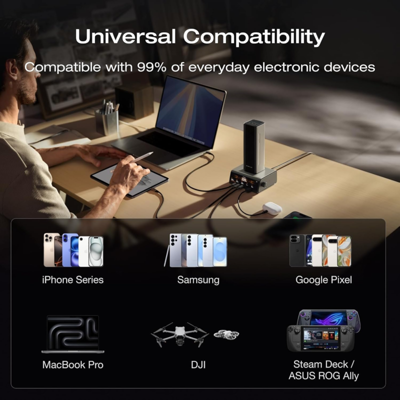 EcoFlow RAPID Pro Power Bank 27,650mAh 300W with 140W Built-in USB-C Cable ? 99.54Wh Fast Charging Portable Power Bank
